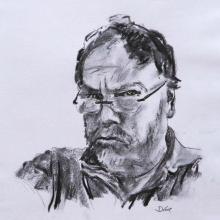 Self-portrait looking grumpy