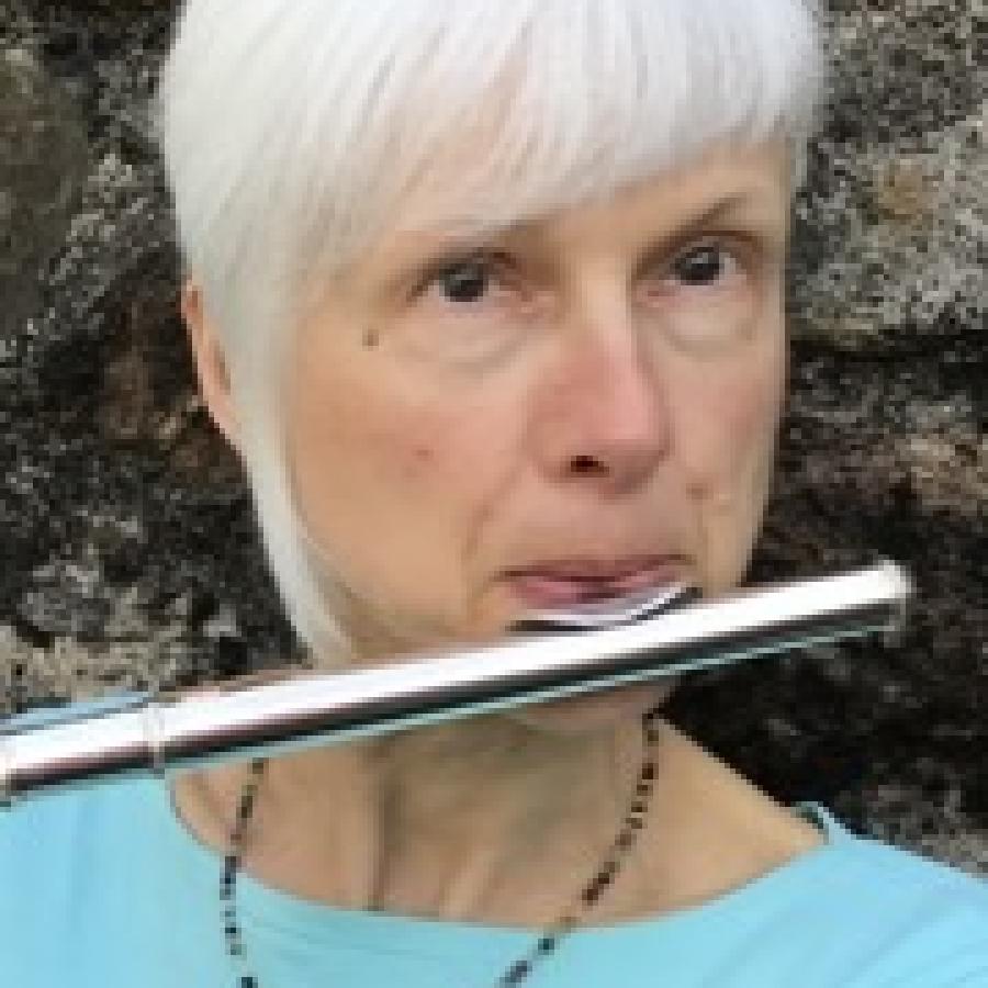Clare playing flute 